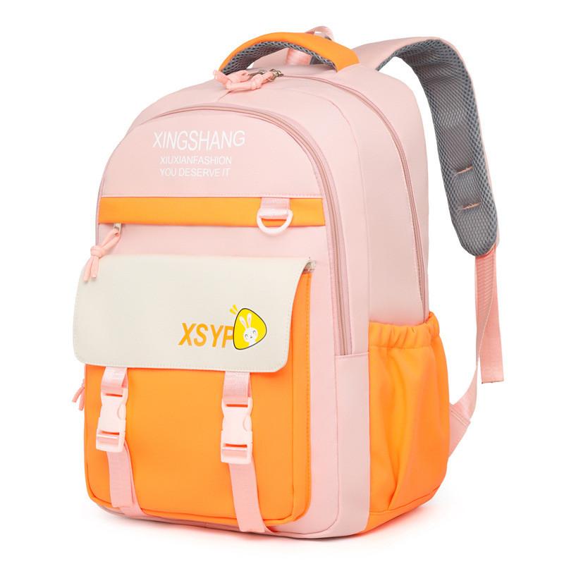Print Letter Xsyp Backpack With Color Blocking Design For School Use Travel