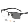 Photochromic Half Frame Myopia Glasses Luxury Metal Business Nearsighted Eyeglasses Retro Finished Optical Minus Eyewear Diopter