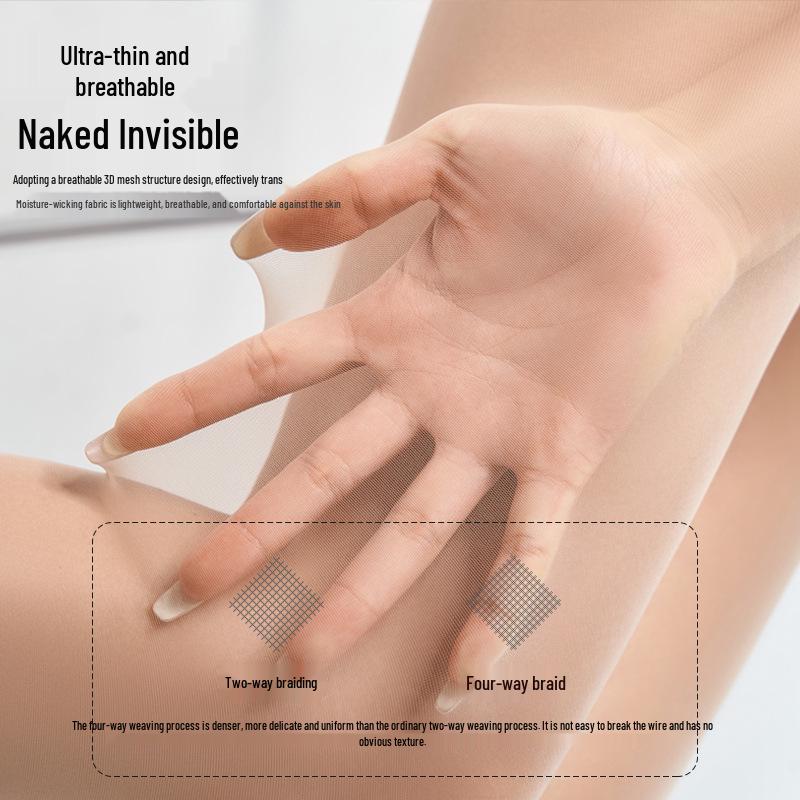 Женские ультратонкие колготки против зацепок - телесные/черные, большого размера, весна/лето