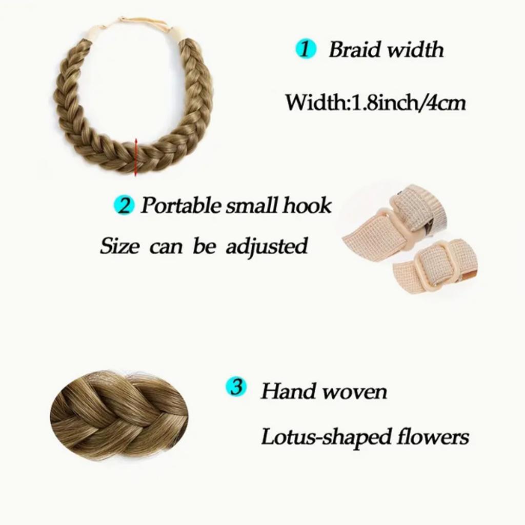 1 шт. Классический 3-х прядный плетеный ободок для волос синтетический парик ободок для волос натуральный настоящий парик косички подходит для женщин девочек