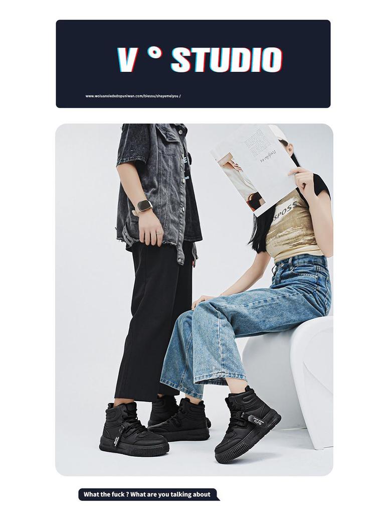 Белые кроссовки хай-топы Comic Con с внутренней высотой 10 см, толстая подошва 12 см - Модные повседневные спортивные кеды на доске в корейском стиле