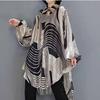 6XL Loose Women Spring Summer Shirts Lady Casual Long Sleeve Turn-down Collar Printing Blusas Tops