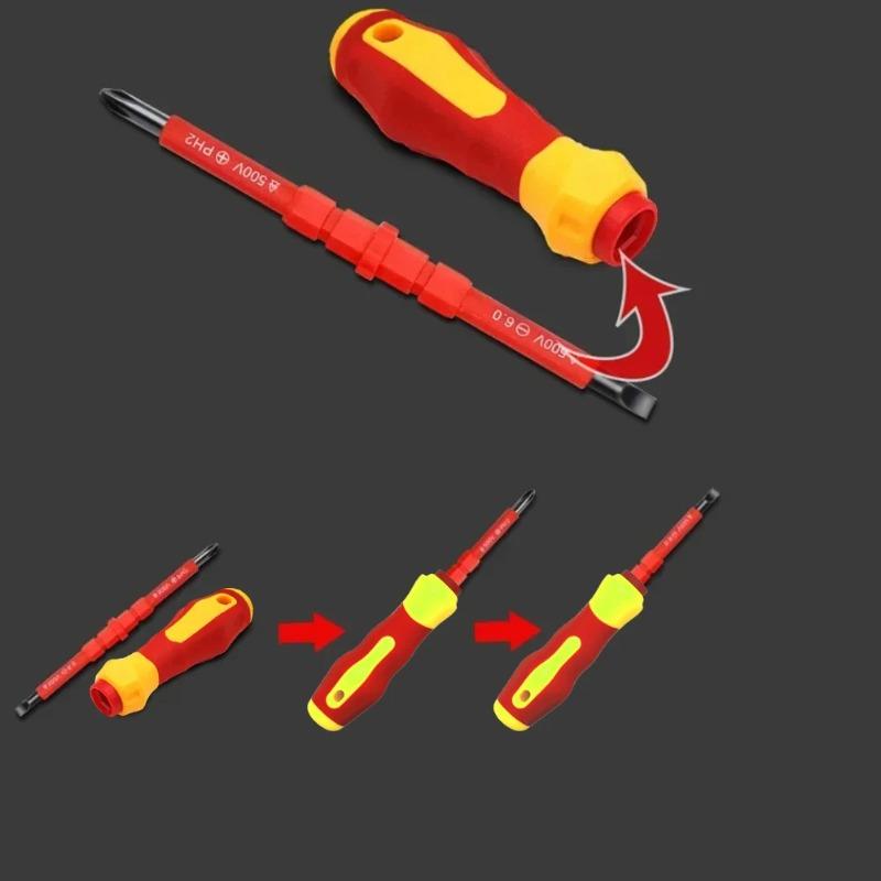Многоцелевой набор отверток «Три в одном» с изоляцией, шлицевые крестовые сверла, набор инструментов электрика, удобный и практичный