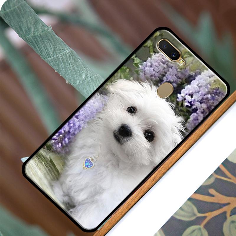 Чехол с мальтийской собакой для OPPO A83 A91 A93 A1K A15 A3S A54 A74 A94 A5 A9 A31 A53 A52 A72 A53S, задняя крышка