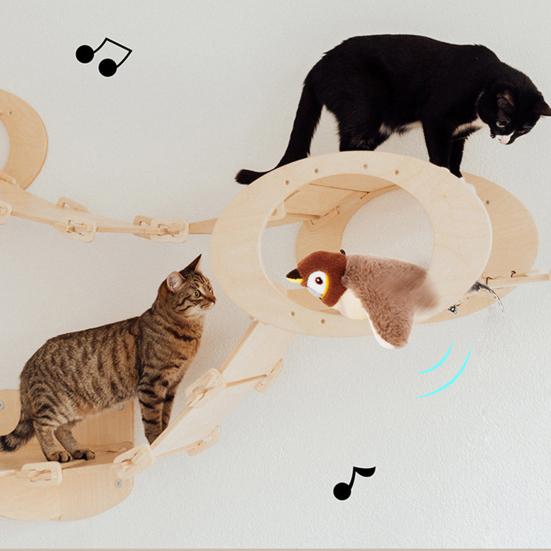 Игрушка для кошек «хлопающая птица» Интерактивная щебечущая хлопающая крыльями плюшевая птица с кошачьей мятой, перезаряжаемая через USB, активируемая с помощью прикосновения, имитация игрушки для кошек «птица»