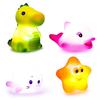 Yekko Mom LED Water Play Friends 4-piece C Set + Mesh Bath Play Toy, Korean Bath Toys