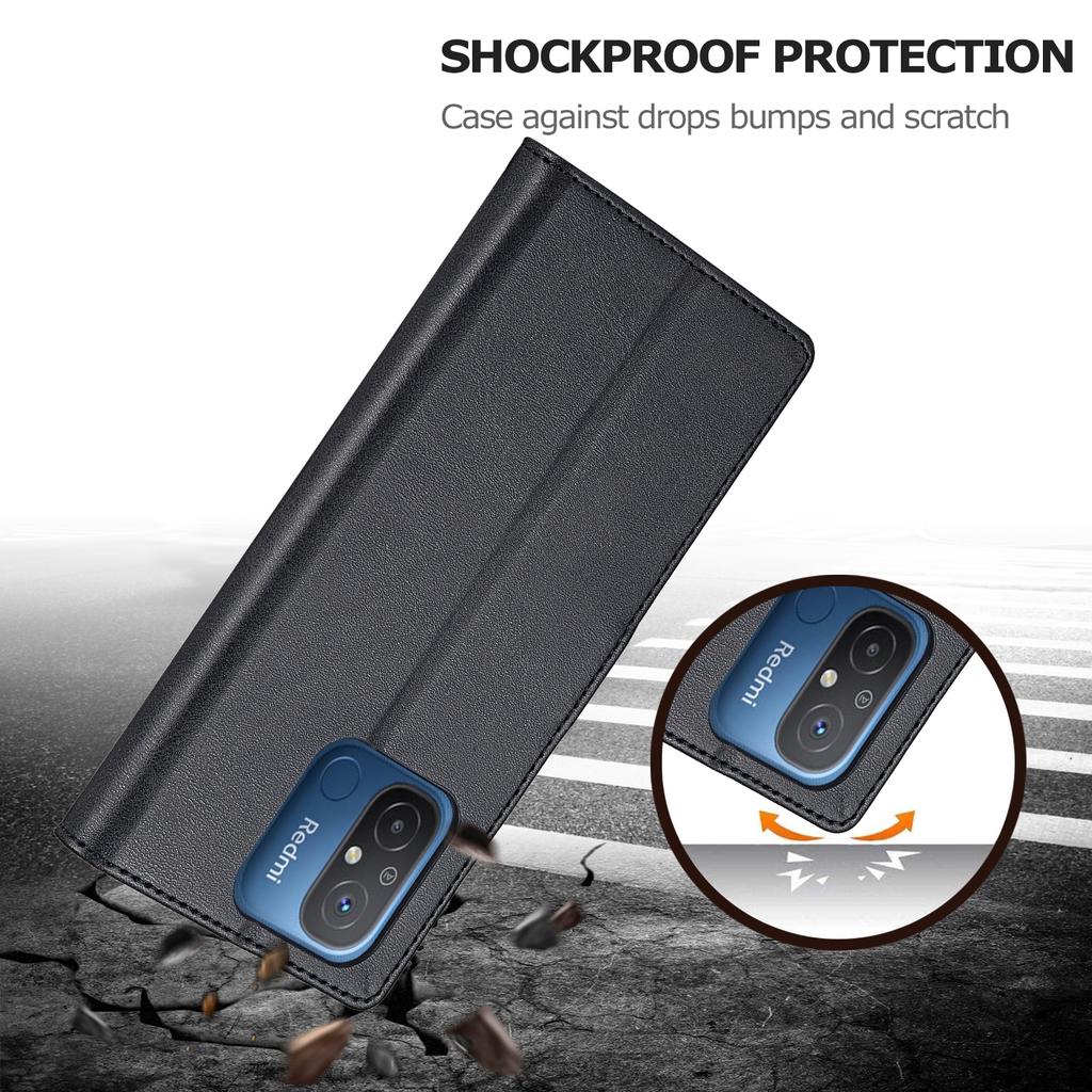 LC.IMEEKE For Xiaomi Redmi 12C 4G/11A 4G Drop-proof Phone Case Calf Texture Wallet Stand Leather Cell Phone Cover