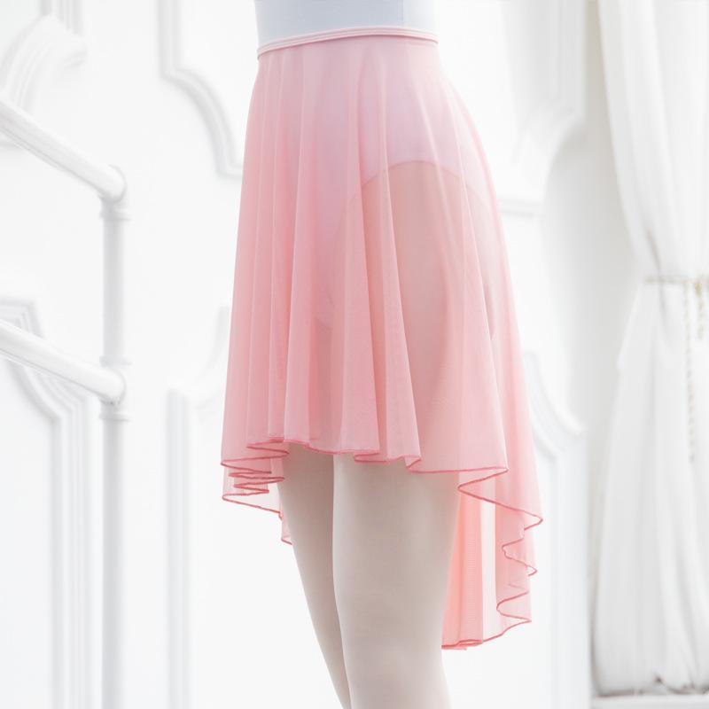 Эластичная талия Неравномерная сетчатая балетная танцевальная юбка для женщин