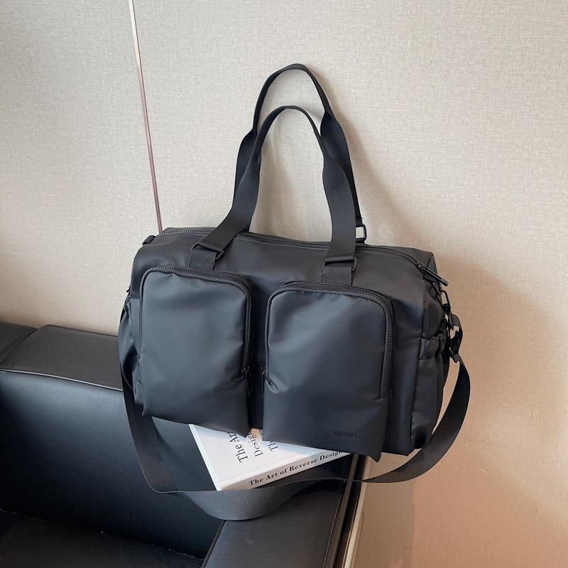 Однотонная повседневная дорожная сумка для командировок, простая сумка для поездок, спортивная сумка для улицы, отделение для влажного и сухого, многокарманная сумка-тоут