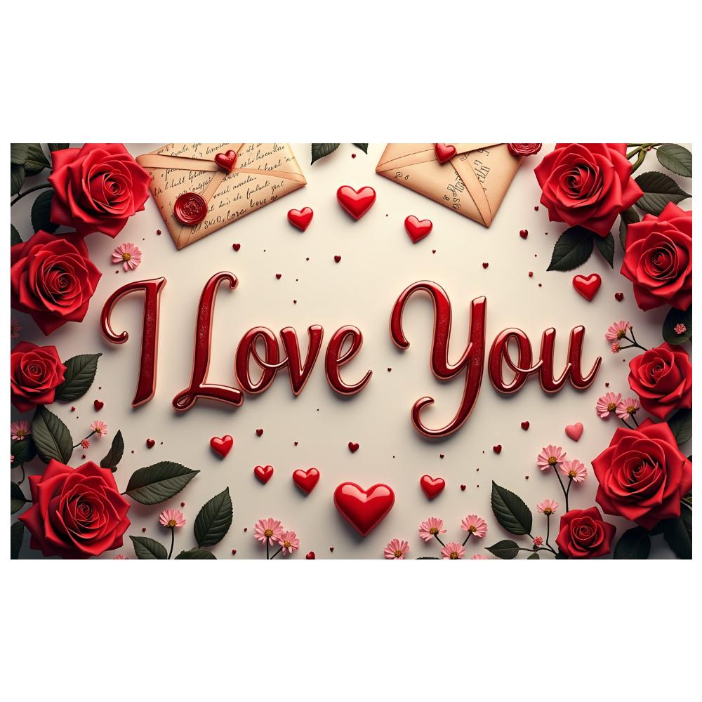 Романтическое украшение, знак, конверты, цветочный фон для Дня святого Валентина, дня рождения, фотобудки