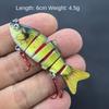 Deep Diving 6 Segment Fishing Lures 6cm 4.5g Plastic Hard Crank Mini Bionic Bait