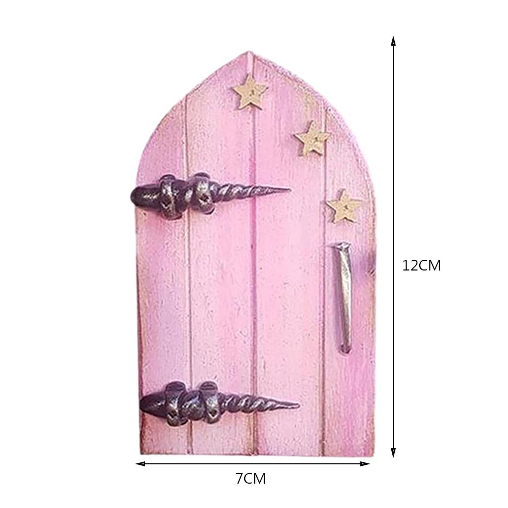 Деревянная миниатюра Фея Гном Окно Дверь Гном Искусство Двор Сад Статуи Декор Искусство Скульптура Украшения Аксессуары