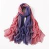 Women Gradient Cotton Linen Scarf Summer Girl Colors Patchwork Sunscreen Scarves Soft Shawl Foulard Viscose Wrap Shawls New