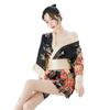 Сексуальное нижнее белье Showa Art Kimono Seduction Deep V Private House Sexy Cos Ночная рубашка Hollow Print Пижама женская