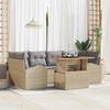 7-piece Garden Sofa Set with Beige Cushions Poly Rattan 3358275