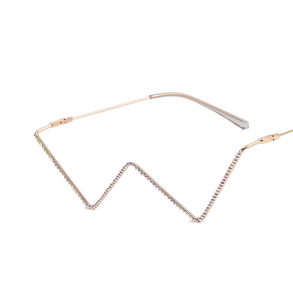 Eyewear Decoration Glasses Frame Rhinestones Glasses Frame Fake Glasses Triangle Glasses Frame