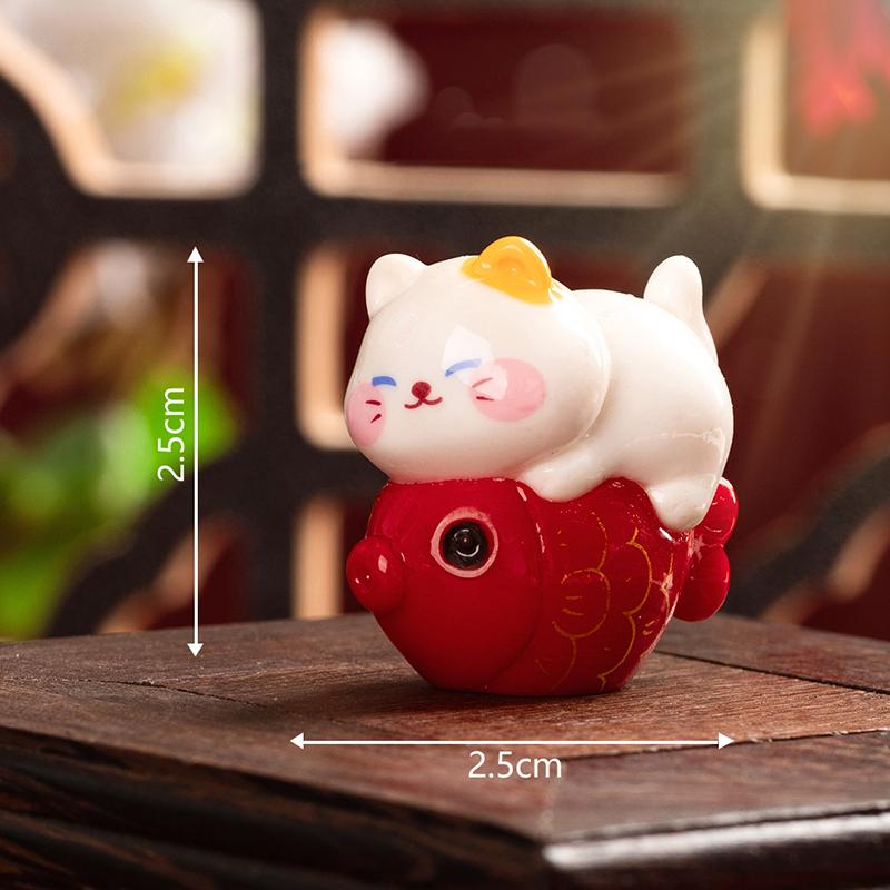 6 шт. Мини-украшение Lucky Cat, мультяшный котенок, кукла, фигурка, микропейзаж, украшение для интерьера автомобиля, домашнего рабочего стола