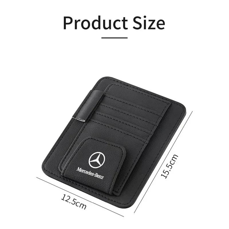JGAWR1 Car Sun Visor Glasses Holder Card Bag Eyeglasses Storage Clip For Mercedes Benz AMG A C E S Class W201 W210 W108 W204 W205 W203