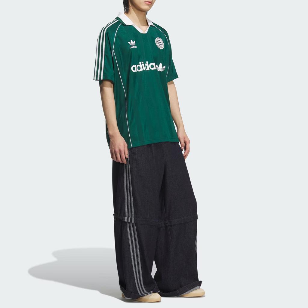 adidas Оригинальная футболка SS25 Джерси Повседневная в полоску с коротким рукавом Футбольная футболка Мужские топы KC0128
