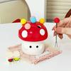 Creative Mushroom Fruit Fork Anti-scald Cute Toothpick with Holder Table Ornaments
