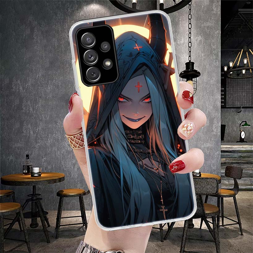 Мягкий чехол для телефона 'Темная демоническая монахиня' для Samsung Galaxy S22 S23 S24 S25 Edge S26 Ultra S20 FE S21 Plus + Fundas Coque Galaxy S20 S21 S