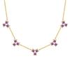 Da Plated 18k Yellow Gold Inlaid with Purple Diamond Snowflake Necklace Female Elegant Temperament 925 Silver Clavicle Chain Jewelry