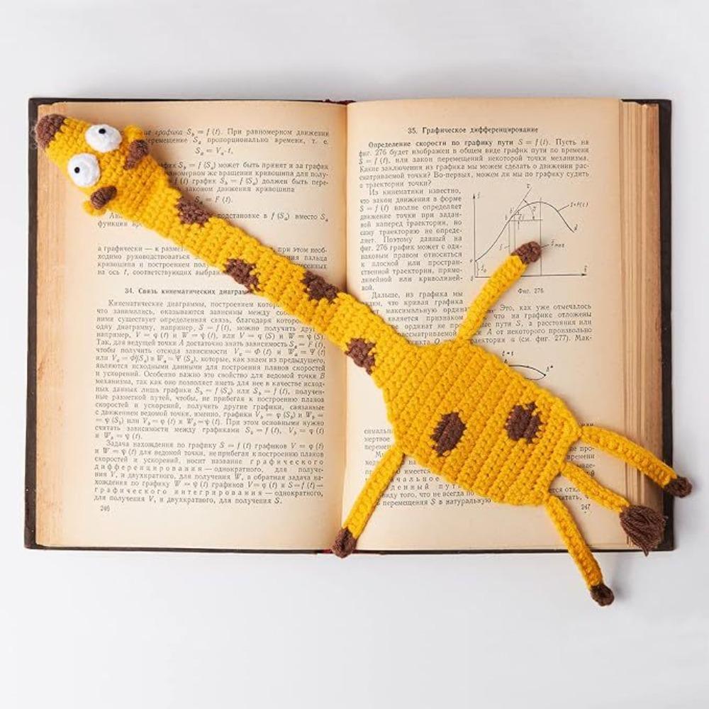 3D Animal Cartoon Bookmark Creative Crochet Knitting Bookmark Page Holder Clip Book Support