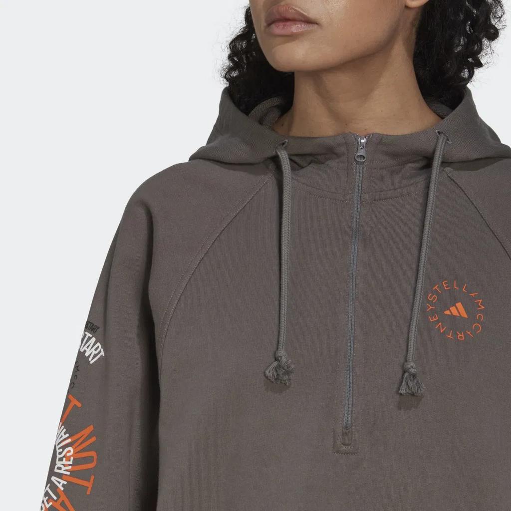 Adidas Stella McCartney Hooded Logo Pattern Outdoor American Style Half-Multiple Vintage Casual Sports Long Sleeve Hooded Women Sweatshirt IB5901