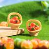 Micro Landscape Cute Simulation Fruit Food Play Basket Persimmon Resin Decoration Diy Decoration Table Decoration