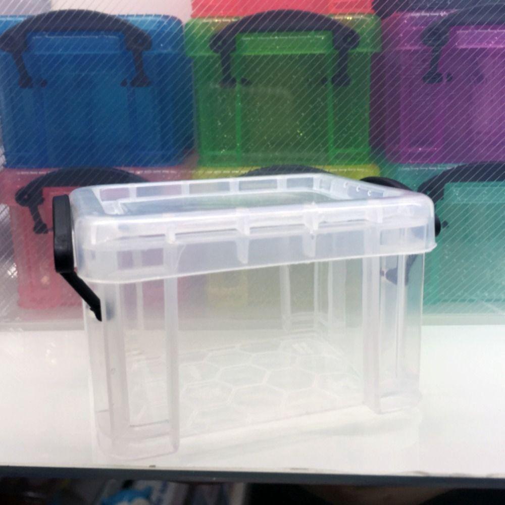 Multi-functional Mini Buckle Storage Box Transparent Desktop Organizer Box Stationery