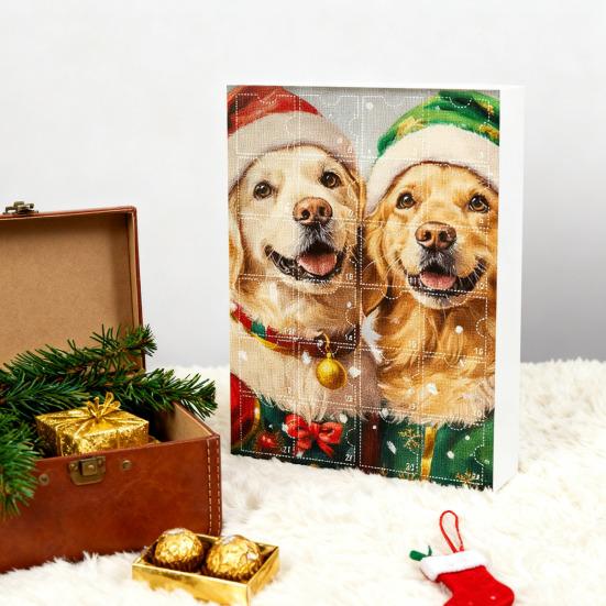 Рождественский Адвент-календарь для Собаки 24 Дня Акриловые Подвесные Украшения Праздничные Тематические Подвески Обратный Отсчет Украшения