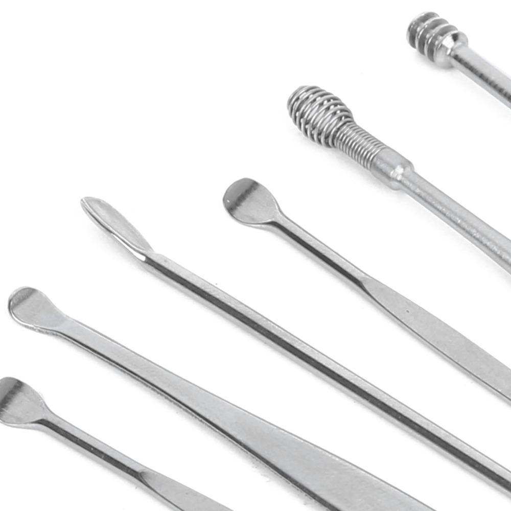 6 Pcs Spiral Head Ear Wax Pickers Stainless Steel Earwax Removal Kit Ear Wax Remover  Safe Cleaning