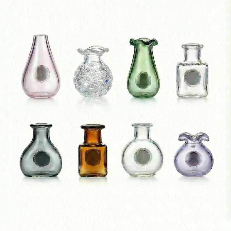 3D Mini Ceramic Vase Magnet Fridge Magnetic Glass Vase Creative Decorative Fridge Art, Cute Ceramic Vase, Multicolor