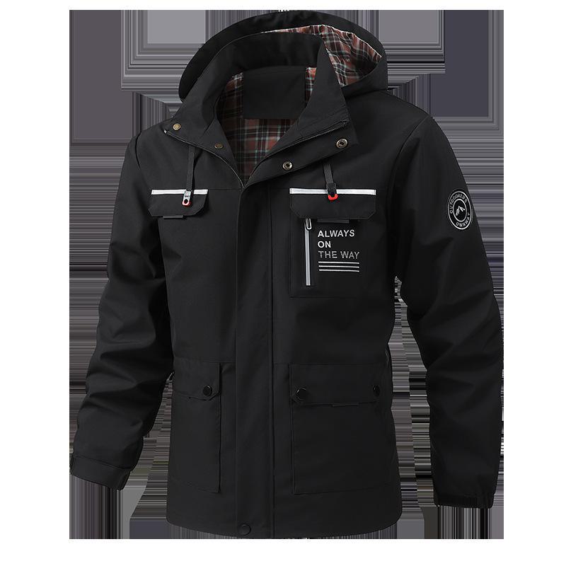 Мужская повседневная дышащая куртка-ветровка с капюшоном 2025 - Модный дизайн средней длины