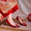 Wedding Shoes Women's Spring and Autumn New Sexy Bow High Heels Stiletto Pointed New Bridal Shoes Wedding Shoes Women