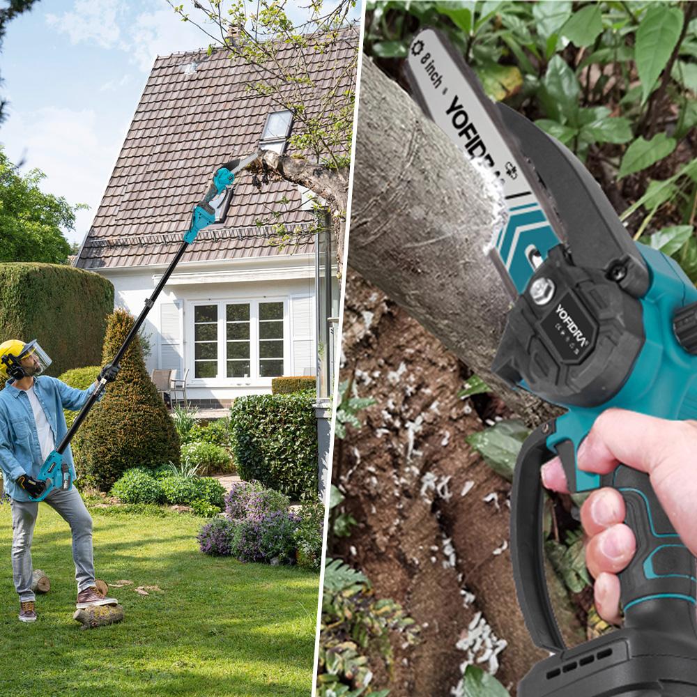 Yofidra Бесщеточная электрическая 8-дюймовая цепная пила 32 мм ножницы телескопическая штанга высокий садовый инструмент для обрезки для Makita 18 В аккумуляторные штифты