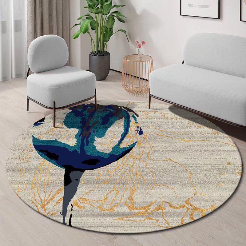 Круглый ковер Nordic Living Room Light Luxury Carpet Home Bedroom Cradle Swivel Chair Anti Dirty Simple Study Room
