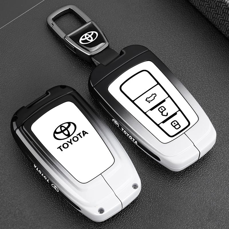 Новый кожаный чехол для ключей из цинкового сплава для Toyota CHR Hilux Fortuner Land Cruiser 200 Camry Corolla Crown RAV4 Highland