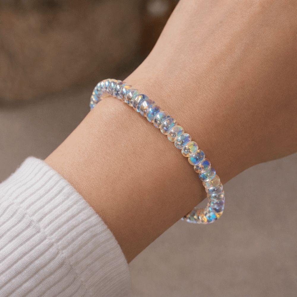 Stretchable Rope Laser Crystal Bracelet Elastic Cord Fashion Jewelry  Daily Wear