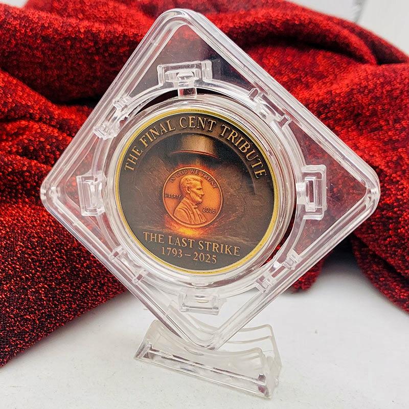 1793-2025 Lincoln, USA, gold-plated color printed commemorative medal, decorative ornament, pendant, gift coin, commemorative coin