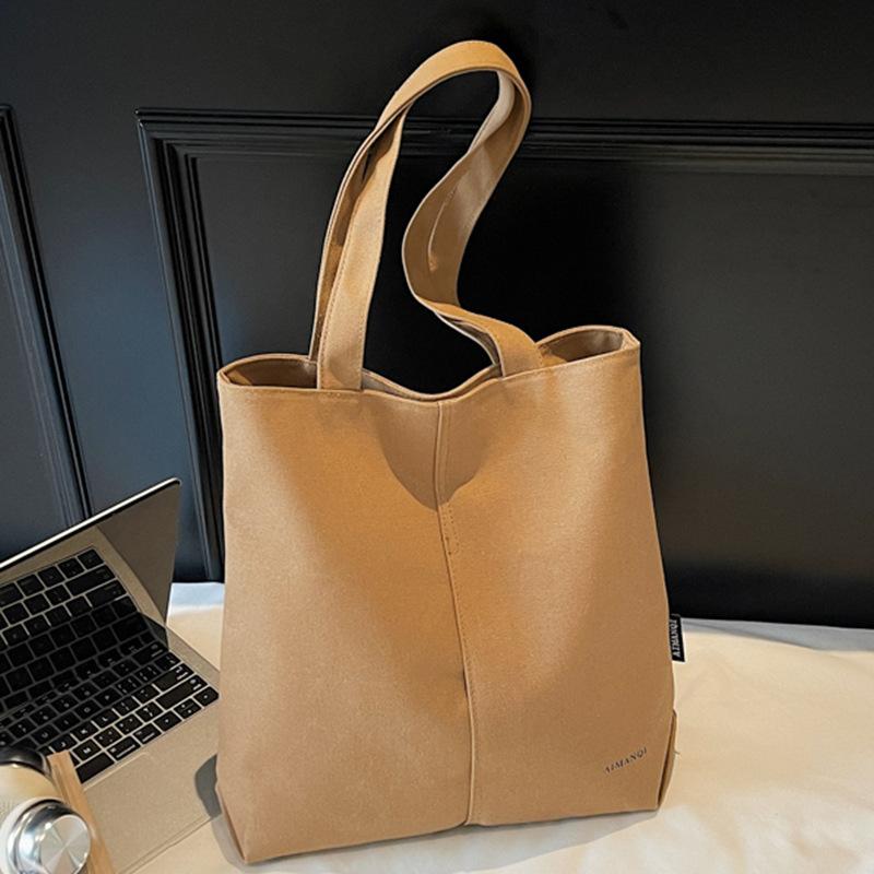 Вместительная, модная и простая одноплечевая тканевая сумка для поездок на учебу для студентов колледжей, сумка-тоут