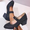 Pointed Toe Women Mary Jane Shoes Cute Casual Pumps Walking Comfy Bling Trendy Chunky Heels Women Shoes