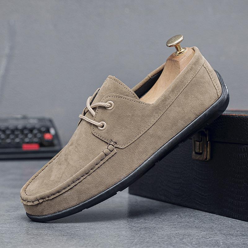 Новая обувь Doudou мужская матовая кожа повседневная универсальная мужская обувь зеленый тренд для вождения нескользящая обувь для ленивых