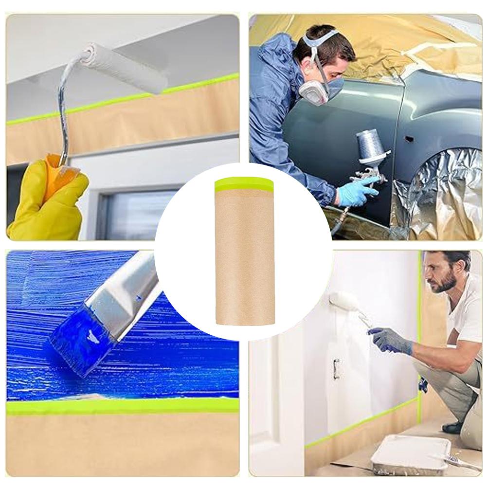 Автомобильная покраска с помощью распылительной ленты Маскирующая бумага Самоклеящаяся настенная обработка Покрытие для маскировки Защитная бумага для стен Защитник