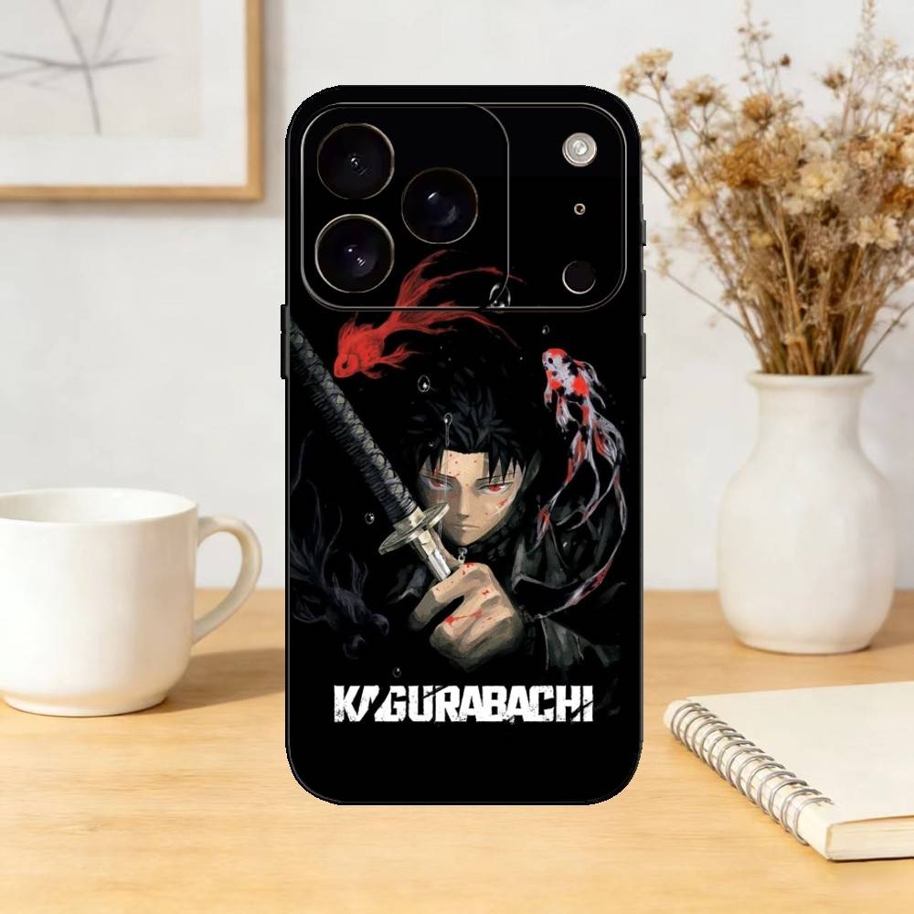 Чихиро Темное Аниме K-Kagurabachi Чехол для Телефона Силиконовый черный Мягкий Для IPhone 17,16,15,14,13,12,11,SE,Plus Pro Max