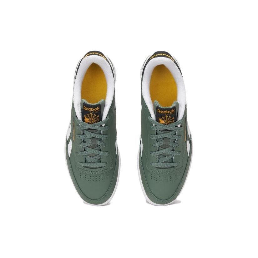 Reebok Club C Retro Color Block Cushioning Durable Low-Top Sneakers Unisex Sneakers Green White 100075032