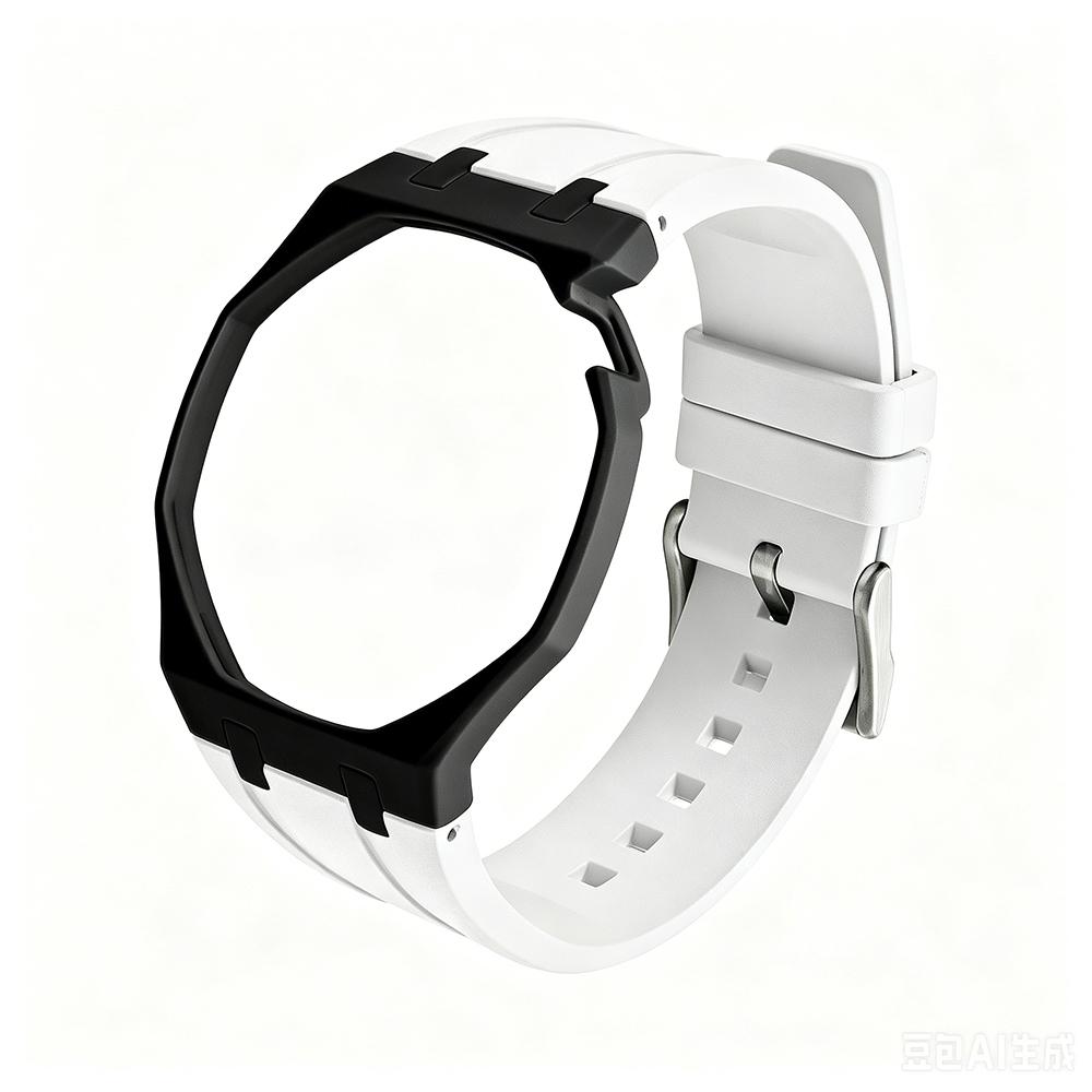 Advanced Dual Color Bioceramic Case FKM Rubber Strap Set For Swatch x AP Royal Pop Unisex Young Style
