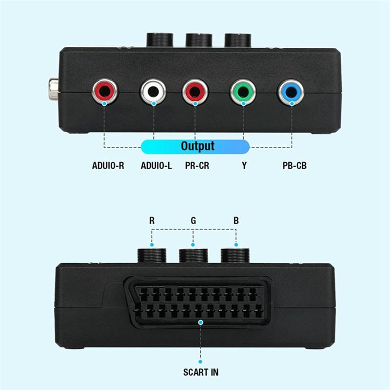 For Nintendo PS1 For PS2 RGBS Scart VGA To YPBPR Converter Color Difference Component Video Adapter For Game Console
