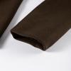 Brown Lapel Woolen Coat Synthetic Fabric Women's Double Breasted Long Sleeve Warm Coat Straight Tube Version Autumn and Winter