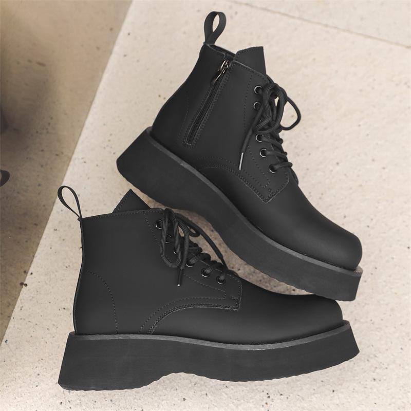 Английский стиль мужские повседневные деловые офисные ботинки на платформе осенне-зимняя обувь ковбойские ботинки из натуральной кожи модные ботильоны мужские